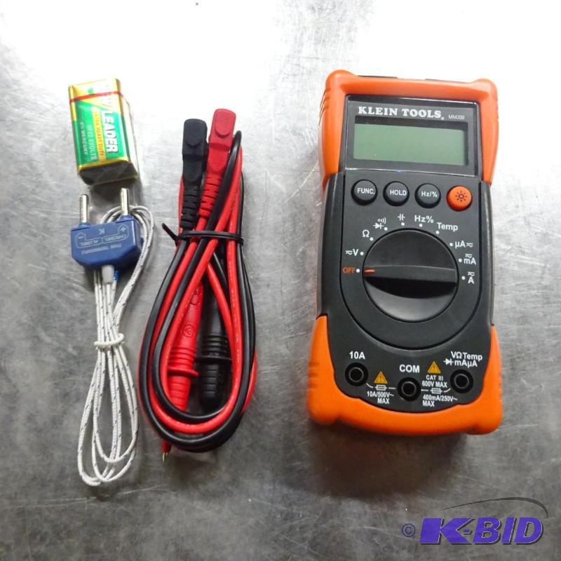 lot 277 image: New Klein Tools Digital MultiMeter with Tempe...