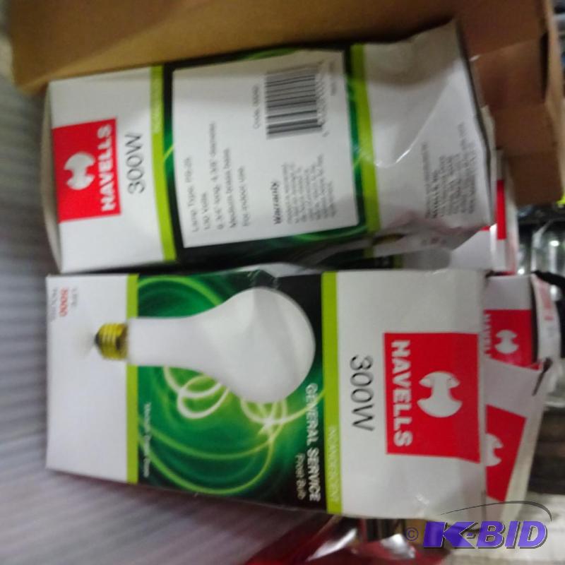 lot 278 image: New qty 6 Havells 300W Incandescent light bul...