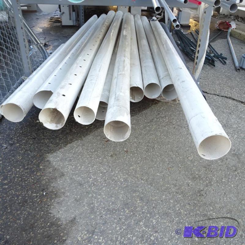 lot 333 image: New qty 13 drain tile pipe. 4 in x 10 ft. Ass...