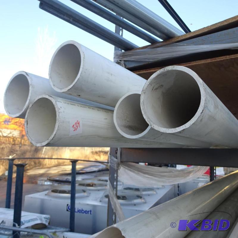 lot 339 image: New qty 7 Schedule 40 PVC pipe 4in x 10 ft...