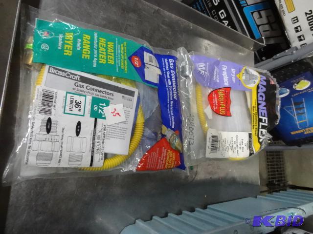 lot 35 image: New qty 2 flexible natural gas lines. Coated ...