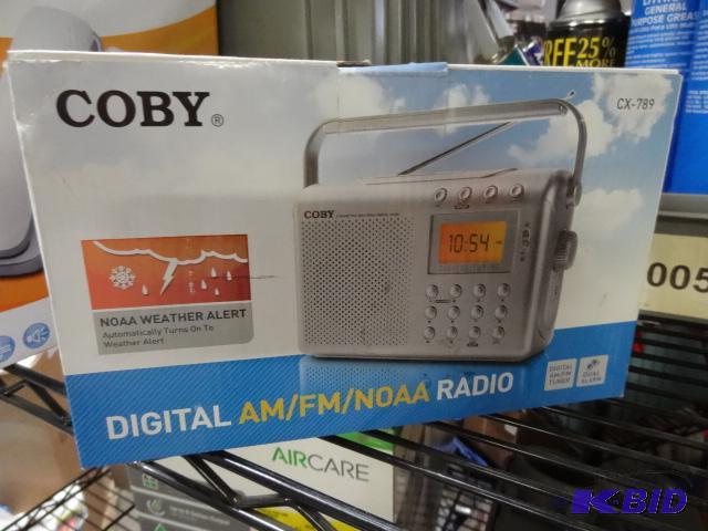lot 50 image: New in box Coby brand digital AM  FM  NOAA ...