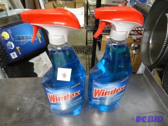 lot 8 image: New qty 2 bottles of Windex original glass cl...