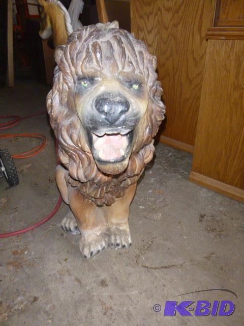 lot 121 image: Cement Lion 29" high....
