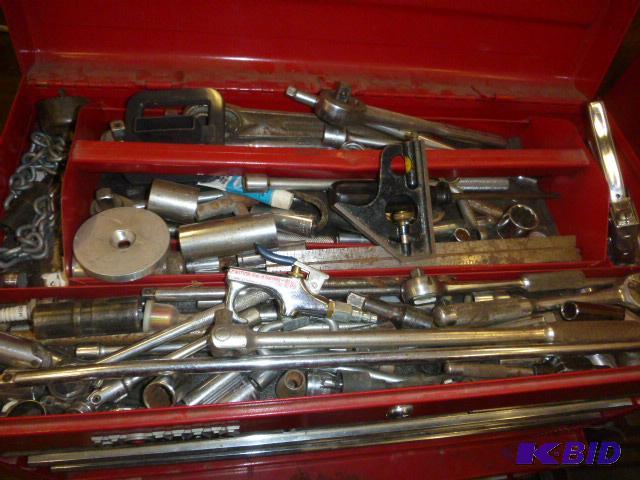 lot 2 image: Homak 2 Piece Toolbox On casters, full of mis...