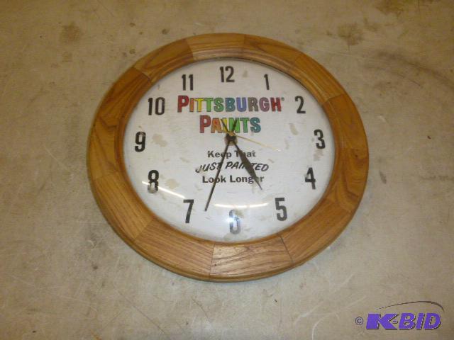 lot 224 image: Pittsburgh Paints Wall Clock...