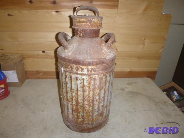 lot 254 image: Vintage Enisco 10 Gallon Oil Can...