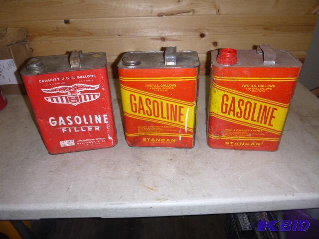 lot 262 image: 3 Metal 2 Gallon Gas Cans...