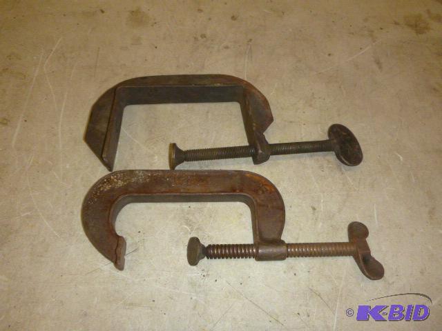 lot 278 image: 2 C-Clamps 5" - one has been repaired....