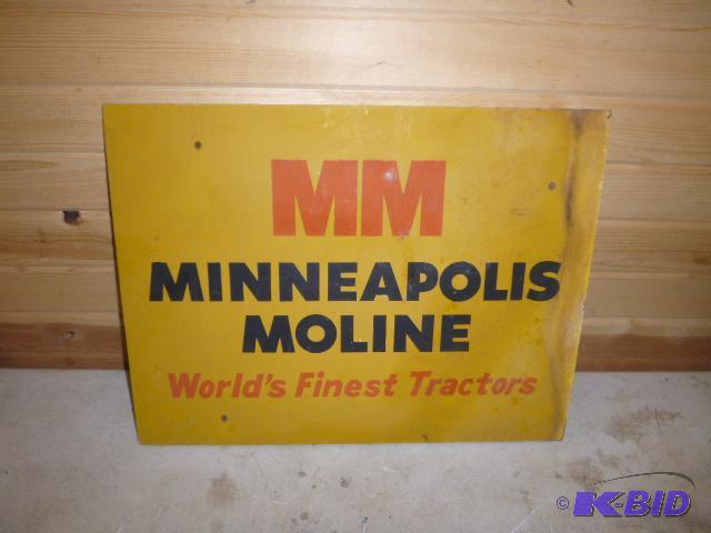 lot 284 image: MM Wood Minneapolis Moline Sign 18" X 24...