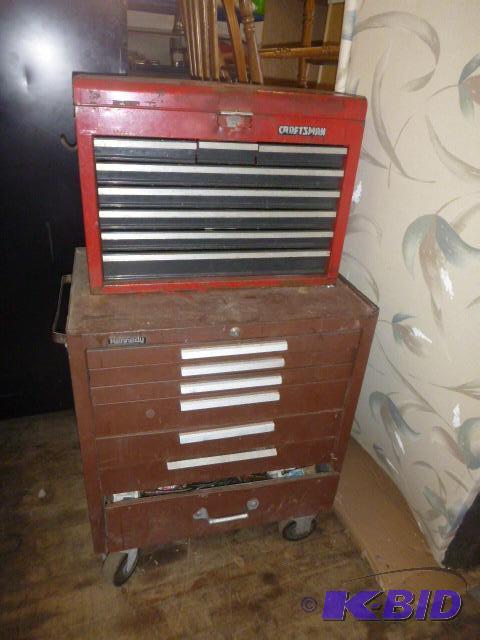 lot 3 image: 2 Piece Toolbox Set Top is a Craftsman and bo...