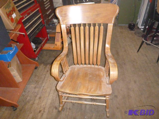 lot 31 image: Wood Rocking Chair...