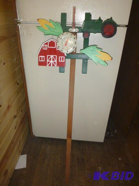 lot 74 image: Yard Decor With Rain Gauge and Thermometer&nb...