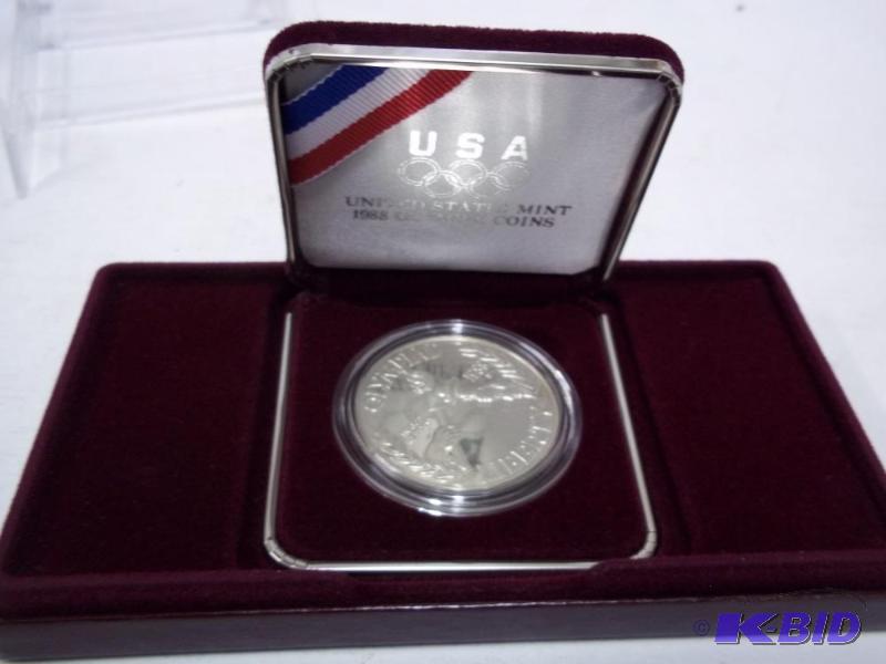 1988 United States Mint Olympic Coin with cas...