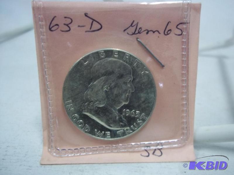 1963 D Benjamin Franklin Half Dollar...