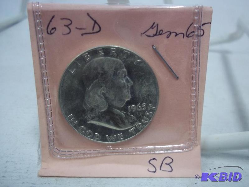 1963 D Benjamin Franklin Half Dollar...