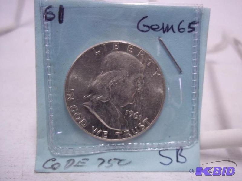 1961 Benjamin Franklin Half Dollar...