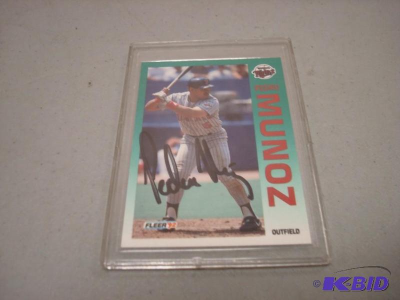Signed Pedro Munoz Baseball Card...