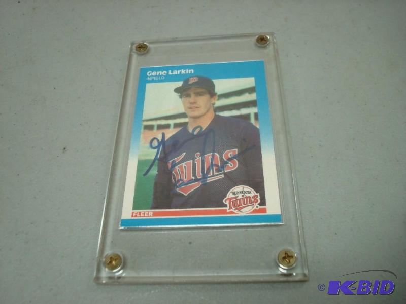 Signed Gene Larkin Baseball Card...