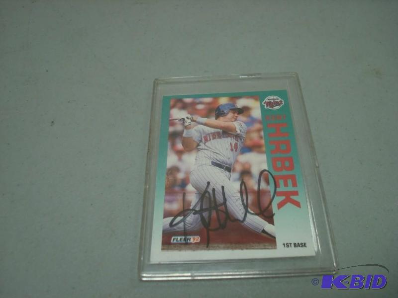 Signed Kent Hrbek Baseball Card...