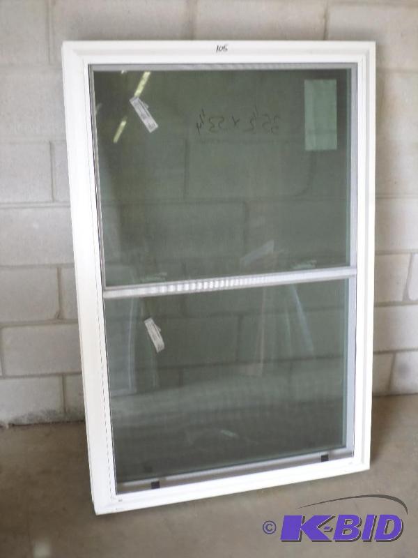 lot 105 image: New 35.5&quotx53.25" Double Hung White ...