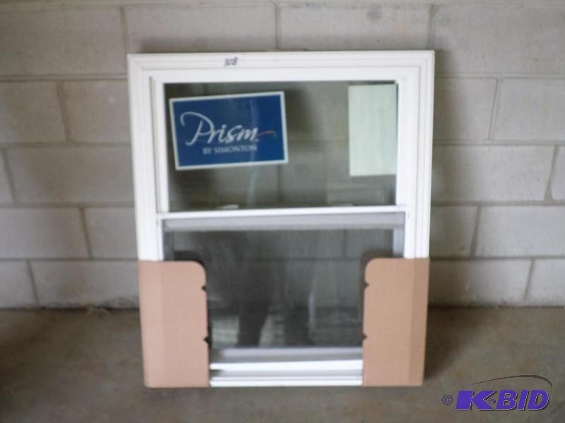 lot 108 image: New 31.5&quotx31" Double Hung White Vin...