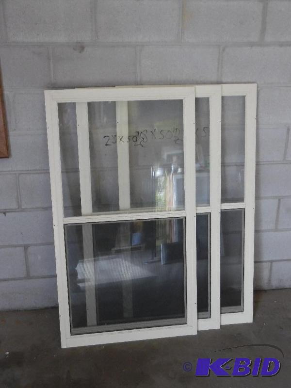 lot 123 image: (3) New 28&quotx50.5" Single Hung Alumi...