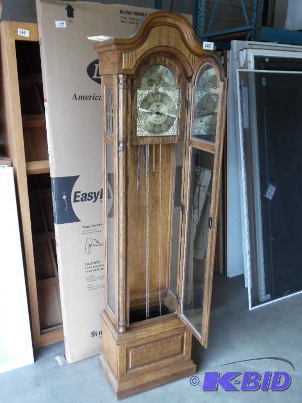 lot 135 image: Ridgeway 66" Grandfather Clock, Good Co...