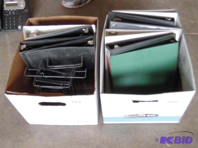 lot 142 image: (2) Boxes Of 3-Ring Binders...