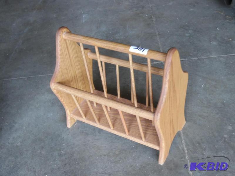 lot 145 image: Wooden Magazine Rack...