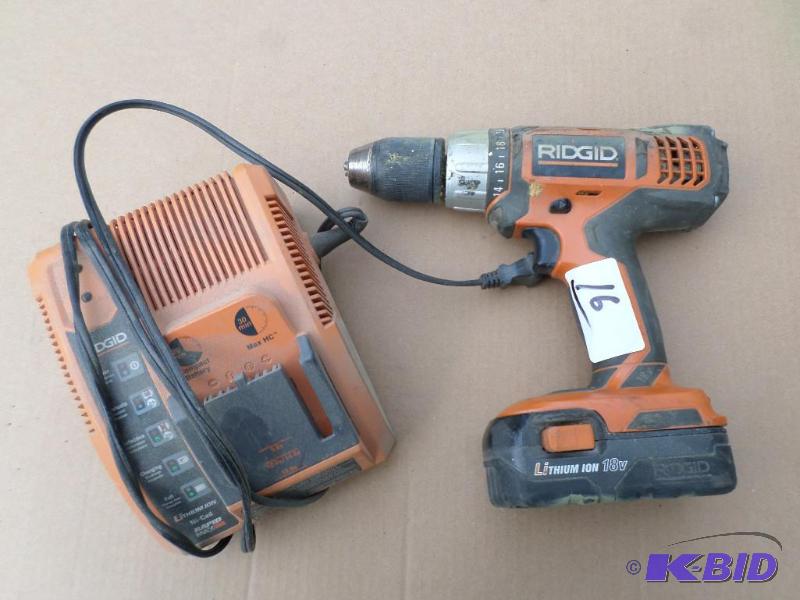 lot 16 image: Ridgid 18Volt 12" Cordles Hammer Drill ...