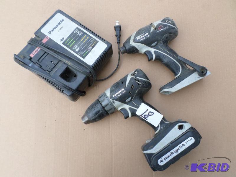 lot 18 image: Panasonic 14.4Volt Cordless 12" Drill1...