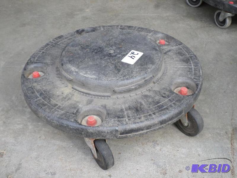 lot 24 image: Rubbermaid Commercial Trash Can Dolly...