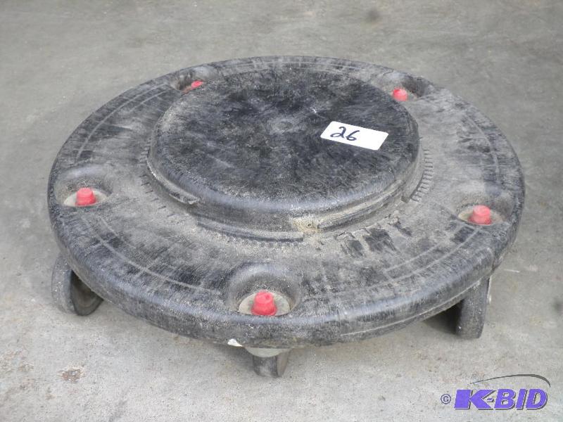lot 26 image: Rubbermaid Commercial Trash Can Dolly...