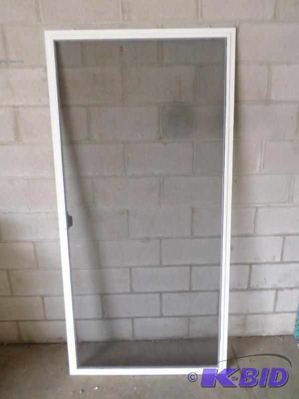 lot 66 image: 36" White Aluminum Patio Slider Screen D...