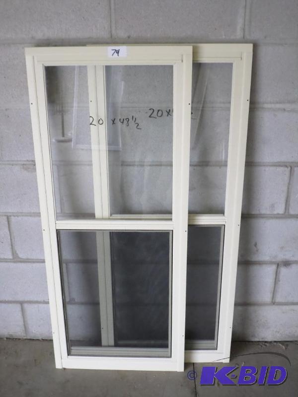 lot 74 image: (2) New 20" x 48.5" Aluminum Window...