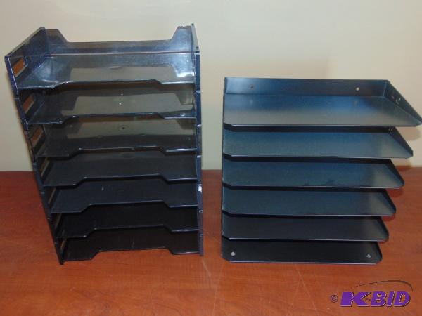 lot 35 image: (2) Desktop File Holders   (1) Metal and (1) ...