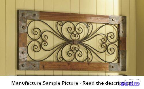 lot 117 image: Wood And Metal Rectangular Wall Hanging - At ...