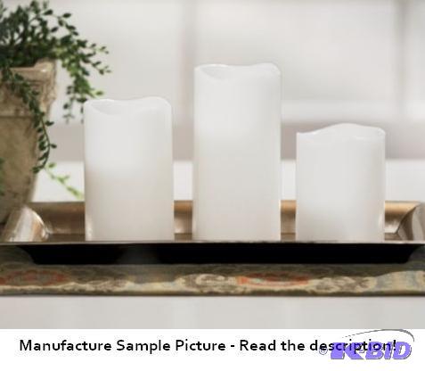 lot 127 image: Three Piece Flameless Candle Set with Remote ...