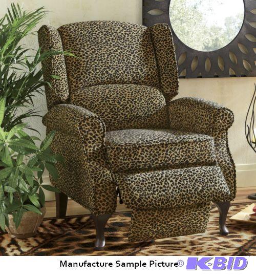 lot 165 image: Leopard Wingback Recliner -&nbspSo stylishly...