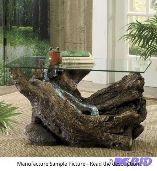 lot 48 image: Log Coffee Table Fountain - 24" x 14&quo...
