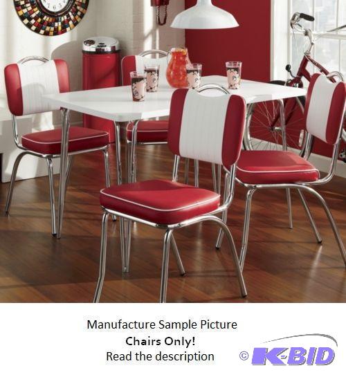 lot 62 image: Four Piece Retro Dining Chair Set - Sturdy, c...