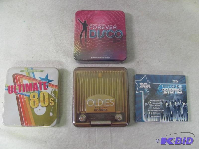 lot 14 image: Collectible CD Tin Lot
