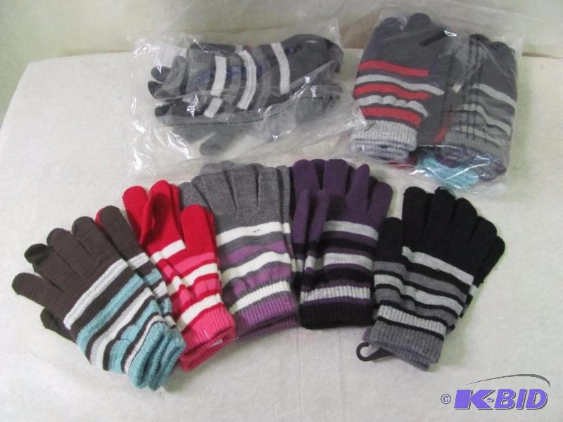 lot 180 image: 14 Pair Striped Magic Gloves