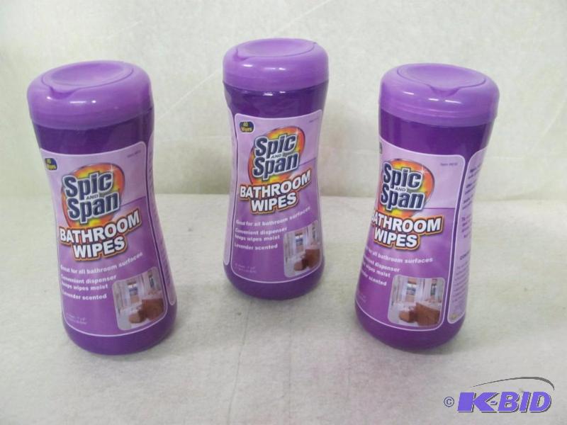 lot 224 image: 3 Spic N Span Bathroom Wipes