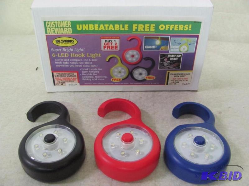 lot 276 image: Lot of 6 Ideawork 6 LED Hook Light