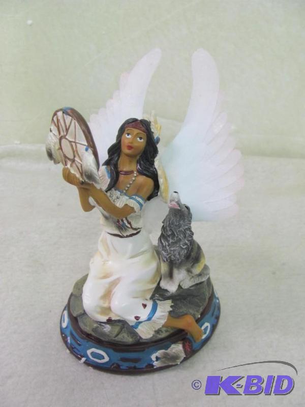 lot 5 image: Native American Girl & Wolf