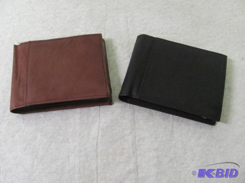 lot 64 image: Genuine Leather Tri-Fold Wallet Set