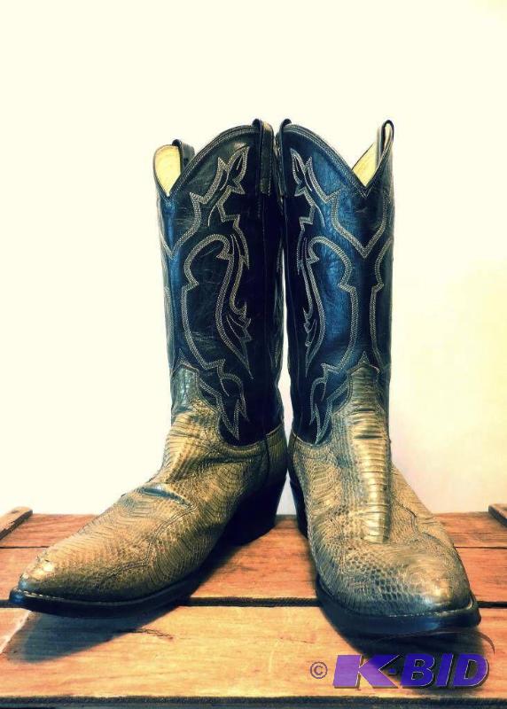 lot 76 image: Dan Post Snakeskin Leather Boots
