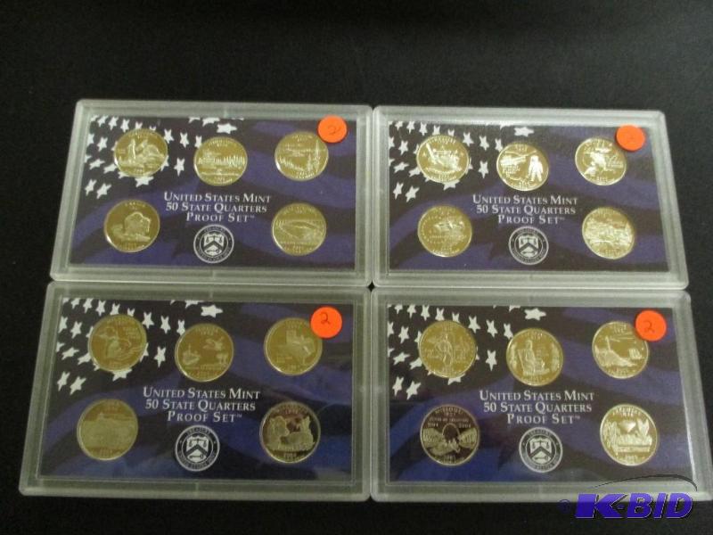 lot 2 image: 2002-S, 2003-S , 2004-S,2005-S  Quarter Proof Sets Nice Date Run